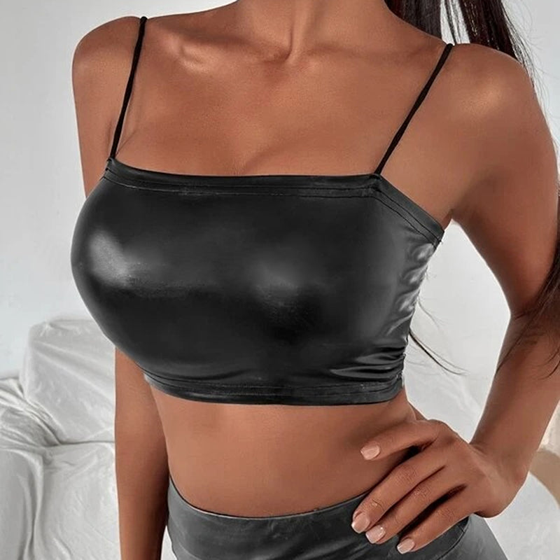 Elegant Patent Leather Corset Vest