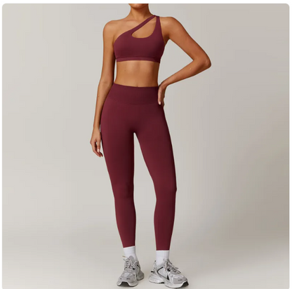 Seamless Backless Yoga Outfit – 2-Piece Bra & Leggings
