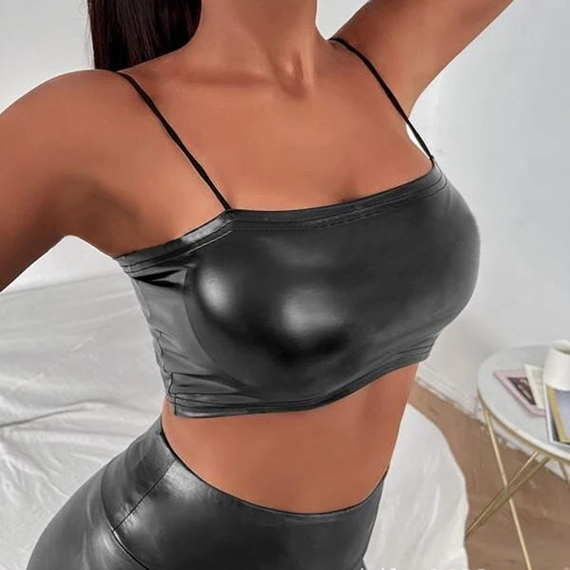 Elegant Patent Leather Corset Vest