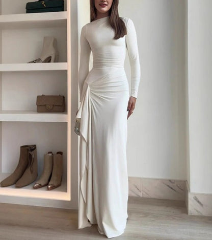 Women’s Slim Long Sleeve Asymmetric Split Dress