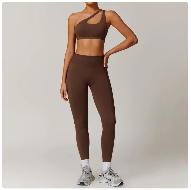 Seamless Backless Yoga Outfit – 2-Piece Bra & Leggings
