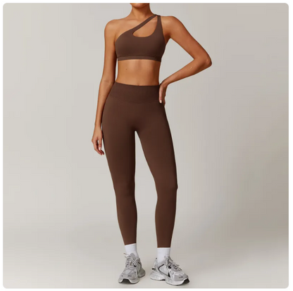 Seamless Backless Yoga Outfit – 2-Piece Bra & Leggings