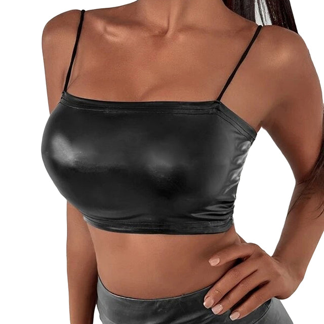 Elegant Patent Leather Corset Vest