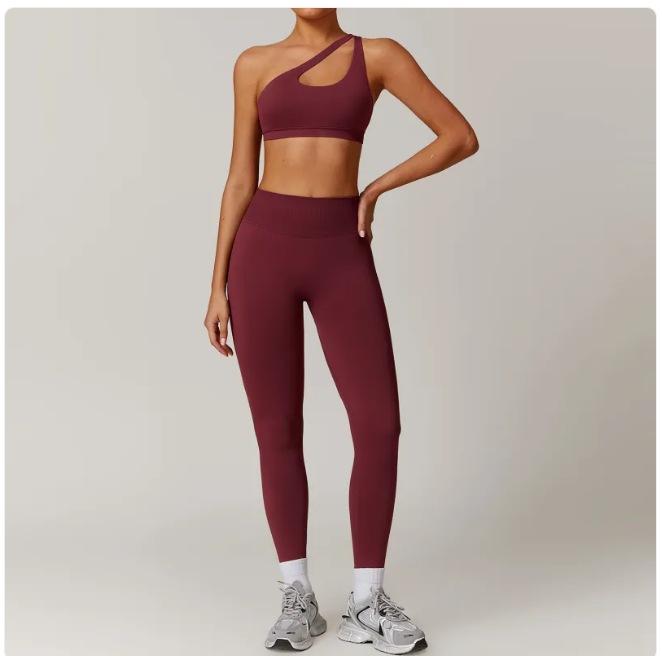 Seamless Backless Yoga Outfit – 2-Piece Bra & Leggings