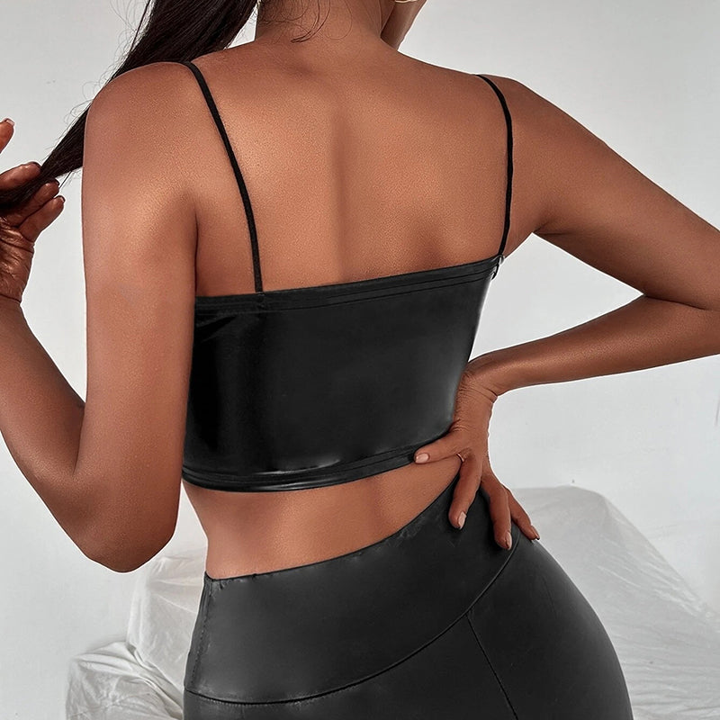 Elegant Patent Leather Corset Vest